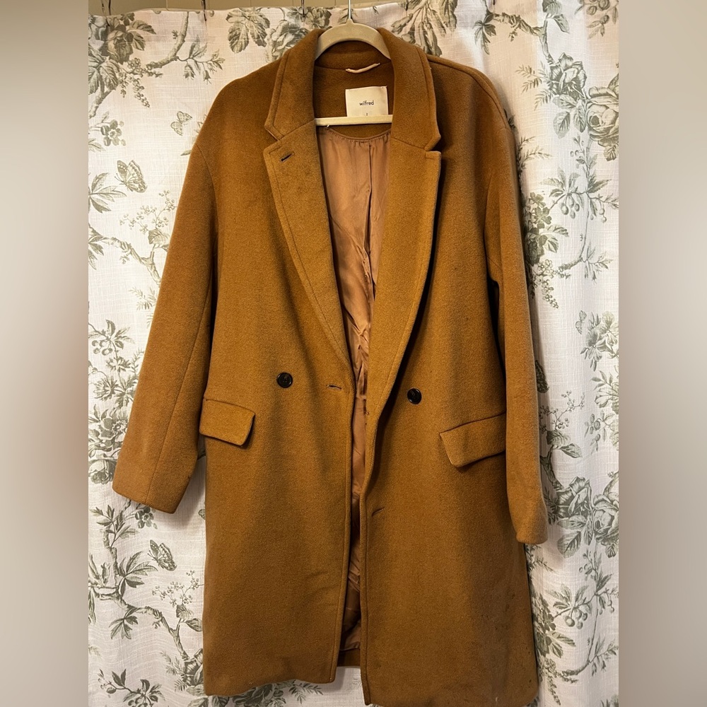 Aritzia Wilfred Camel Pea Coat